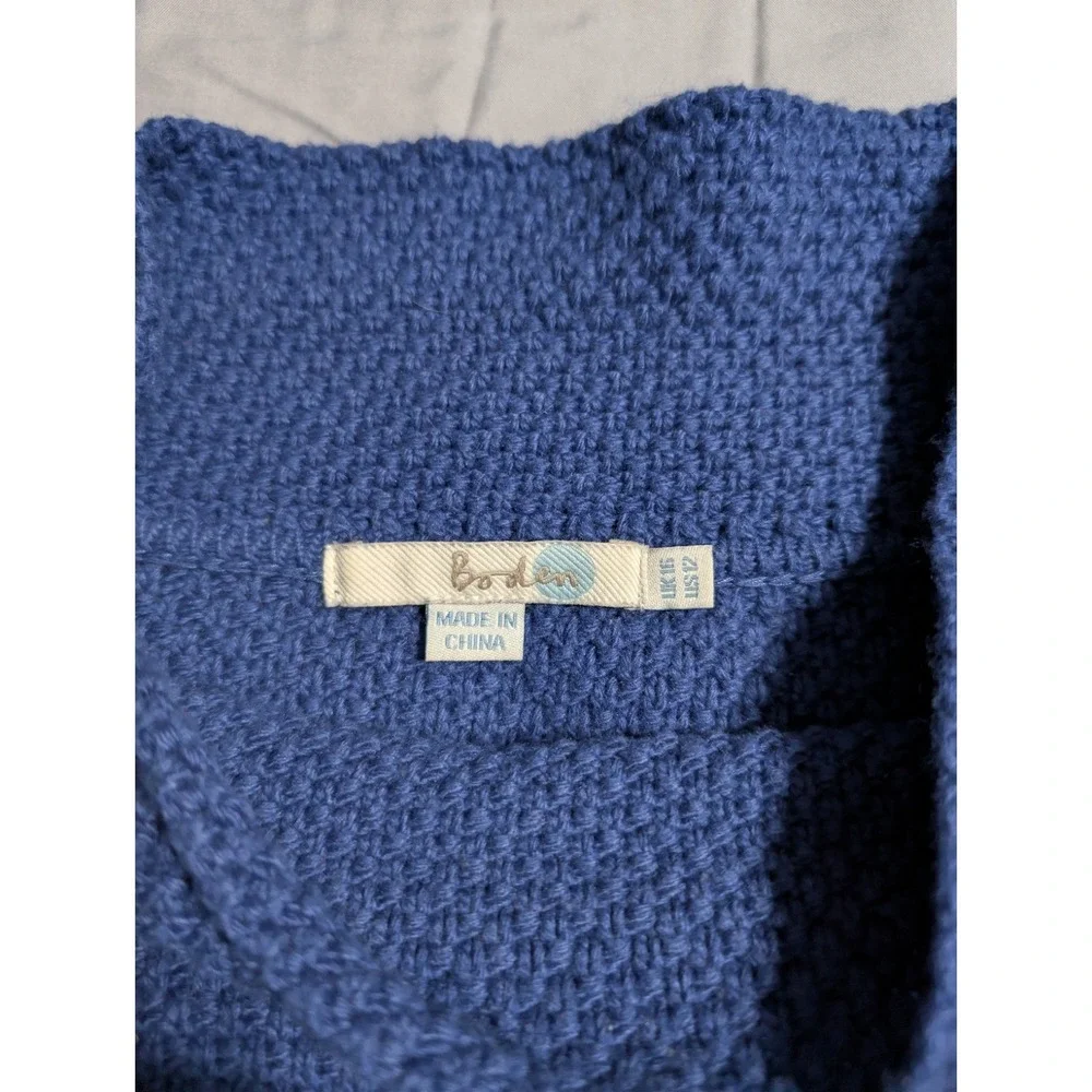 Boden Blue Turtleneck Sweater Dress Cashmere‎ Blend Knit Womens US 12 UK 16